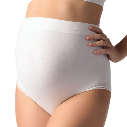 Culotte de grossesse taille haute - blanc en coton - Cache Coeur - Culotte maternite