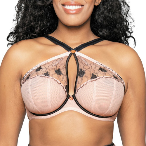 Soutien-gorge plongeant armatures Scantilly HEART THROB rose Scantilly  - Lingerie sexy grande taille