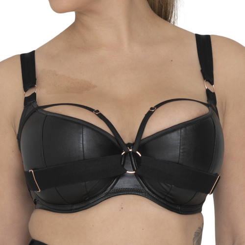 Soutien-gorge corbeille armatures demi-sein Scantilly HARNESSED Black en viscose Scantilly  - Lingerie sexy grande taille