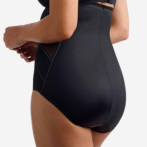 Culotte taille haute gainante FIT AND FIRM black  en nylon Miraclesuit  - Lingerie sculptante maintien modere