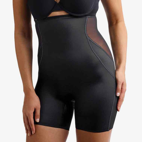 Panty taille haute gainant FIT AND FIRM black  en nylon Miraclesuit  - Lingerie sculptante maintien modere