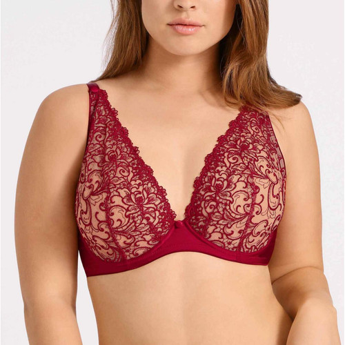 Soutien-gorge plongeant armatures - Rouge Aubade Miss Karl - Aubade - Soutiens gorge sexy grande taille