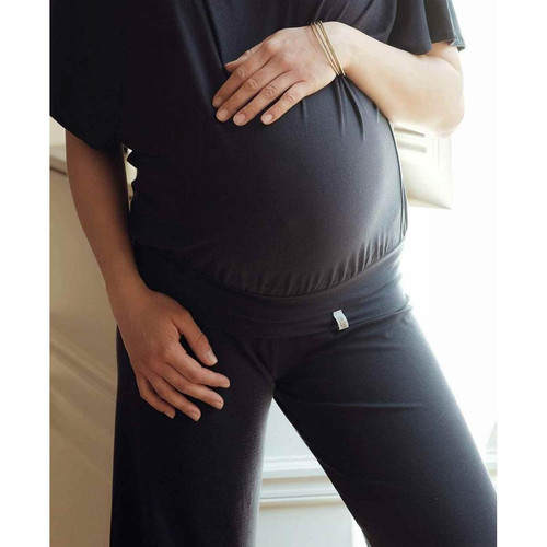 Pantalon de grossesse large 7/8 Bleu - Cache Coeur ORIGIN - Cache Coeur - Culotte maternite