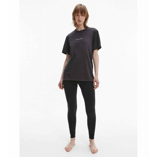 Tshirt col rond manches courtes - Noir en coton - Calvin Klein Underwear - Lingerie caraco