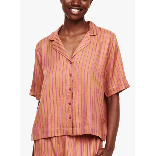 Haut de pyjama - Chemise à manches courtes - Orange Femilet  - ANNA en viscose - Femilet - Noel homewear