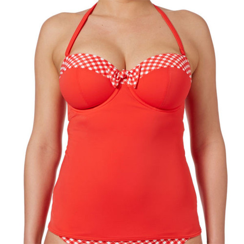 Tankini bandeau à armatures Rouge Freya Maillots  - Promo maillot de bain grande taille bonnet h
