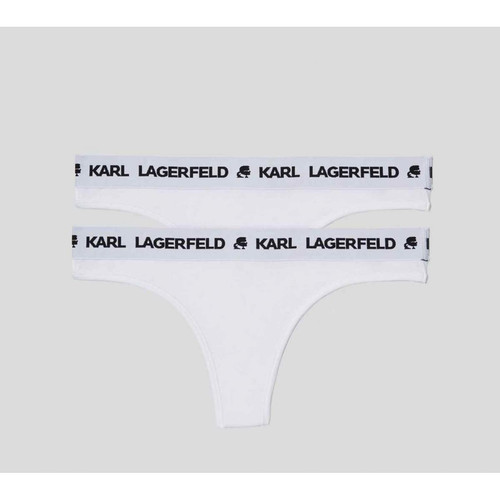 Lot de 2 strings logotés - Blanc Karl Lagerfeld  - Karl lagerfeld lingerie