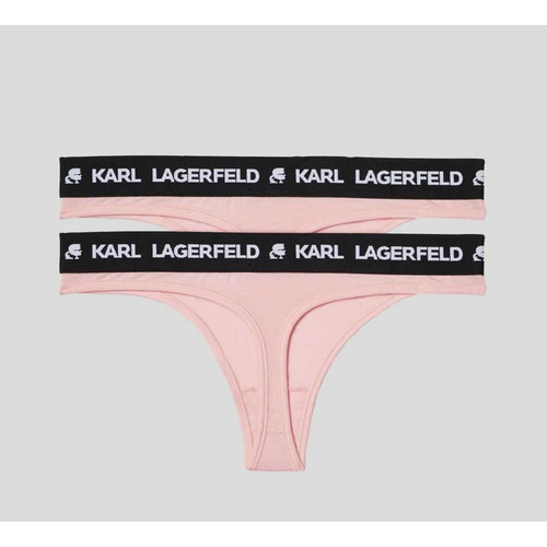 Lot de 2 strings logotés - Rose - Karl Lagerfeld - String rose