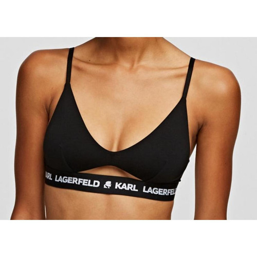 Soutien-gorge triangle sans armatures logote - Noir Karl Lagerfeld  - Karl lagerfeld lingerie