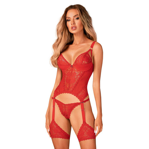 Corset Belovya XS/S - Rouge Obsessive SEXY Obsessive  - Lingerie guepiere